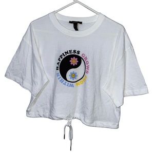 Happiness Grows From Within Ying Yang Top NWOT